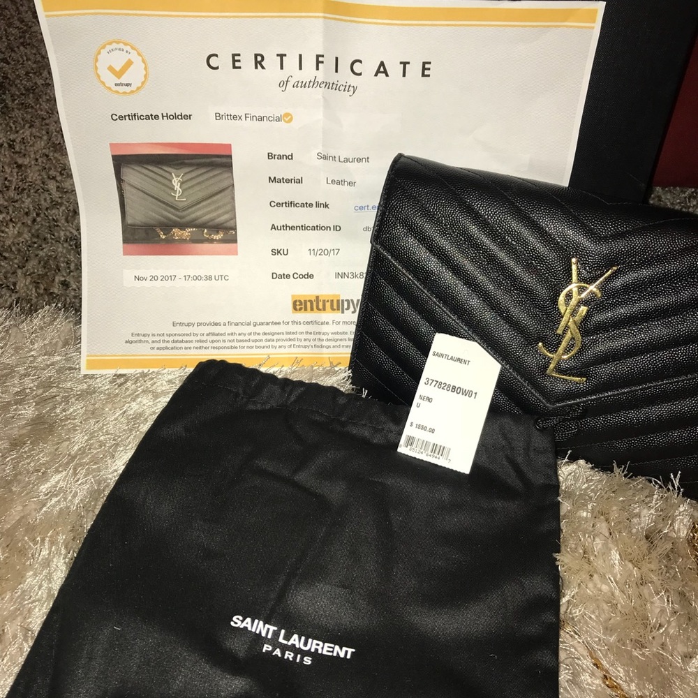 Saint Laurent Grain De Poudre Matelasse Chevron